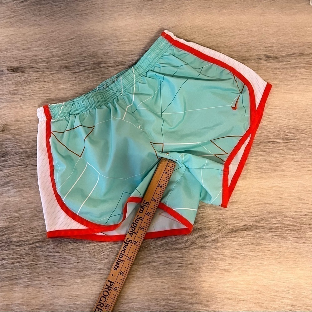 NIKE Dry Fit Aqua Orange Graphic Swoosh Lightweight Athletic M Shorts Workout - Picture 6 of 9